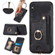 iPhone XS Max Retro Skin-feel Ring Multi-card Wallet Phone Case - Black