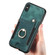 iPhone XS Max Retro Skin-feel Ring Multi-card Wallet Phone Case - Green