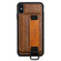 Suteni H13 Card Wallet Wrist Strap Holder PU Phone Case iPhone XS Max - Brown