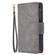 iPhone XS Max Skin Feel Detachable Magnetic Zipper Horizontal Flip PU Leather Case with Multi-Card Slots & Holder & Wallet & Photo Frame & Lanyard - Grey