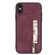 iPhone XS Max Zipper Card Holder Phone Case - Wine Red
