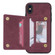 iPhone XS Max Zipper Card Holder Phone Case - Wine Red