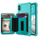 iPhone XS Max Zipper Wallet Card Bag PU Back Case - Green