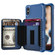 iPhone XS Max Zipper Wallet Card Bag PU Back Case - Blue
