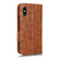 iPhone XS Max Symmetrical Triangle Leather Phone Case - Brown