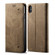iPhone XS Max Denim Texture Casual Style Horizontal Flip Leather Case with Holder & Card Slots & Wallet - Khaki