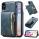 iPhone XS Max Zipper Wallet Bag PU Back Cover Shockrpoof Phone Case with Holder & Card Slots & Wallet - Blue