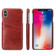 iPhone XS Max Fierre Shann Retro Oil Wax Texture PU Leather Case with Card Slots - Brown