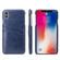 iPhone XS Max Fierre Shann Retro Oil Wax Texture PU Leather Case with Card Slots - Blue