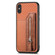 iPhone XS Max Carbon Fiber Horizontal Flip Zipper Wallet Phone Case - Brown