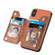 iPhone XS Max Carbon Fiber Horizontal Flip Zipper Wallet Phone Case - Brown