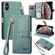 iPhone XS Max Love Zipper Lanyard Leather Phone Case - Green