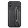 iPhone XS Max Carbon Fiber Horizontal Flip Zipper Wallet Phone Case - Black