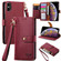 iPhone XS Max Love Zipper Lanyard Leather Phone Case - Red
