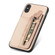 iPhone XS Max Carbon Fiber Horizontal Flip Zipper Wallet Phone Case - Khaki