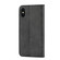 iPhone XS Max Cubic Grid Calf Texture Magnetic Closure Leather Phone Case - Black