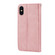 iPhone XS Max Cubic Grid Calf Texture Magnetic Closure Leather Phone Case - Rose Gold