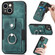 iPhone XS Max Retro Skin-feel Ring Card Wallet Phone Case - Green