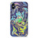 iPhone XS Max Laser Glitter Watercolor Pattern Shockproof Protective Case with Ring Holder - FD4