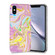 iPhone XS Max Laser Glitter Watercolor Pattern Shockproof Protective Case with Ring Holder - FD5