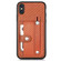 iPhone XS Max Wristband Kickstand Card Wallet Back Cover Phone Case with Tool Knife - Brown