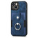 iPhone XS Max Retro Skin-feel Ring Card Wallet Phone Case - Blue