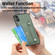 iPhone XS Max Wristband Kickstand Card Wallet Back Cover Phone Case with Tool Knife - Green