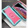 iPhone XS Max PC + Rubber 3-layers Shockproof Protective Case with Rotating Holder - Mint Green + Rose Red