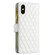 iPhone XS Max Diamond Lattice Zipper Wallet Leather Flip Phone Case - White
