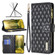 iPhone XS Max Diamond Lattice Zipper Wallet Leather Flip Phone Case - Black