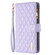 iPhone XS Max Diamond Lattice Zipper Wallet Leather Flip Phone Case - Purple