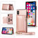 iPhone XS Max Square Zipper Wallet Bag TPU+PU Back Cover Case with Holder & Card Slots & Wallet & Cross-body Strap - Rose Glod