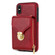 iPhone XS Max Zipper Hardware Card Wallet Phone Case - Red