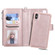 iPhone XS Max 2 in 1 Solid Color Zipper Shockproof Protective Case with Card Slots & Bracket & Photo Holder & Wallet Function - Rose Gold
