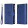 iPhone XS Max 2 in 1 Solid Color Zipper Shockproof Protective Case with Card Slots & Bracket & Photo Holder & Wallet Function - Blue