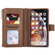 iPhone XS Max 2 in 1 Solid Color Zipper Shockproof Protective Case with Card Slots & Bracket & Photo Holder & Wallet Function - Brown