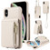 iPhone XS Max Crossbody Lanyard Zipper Wallet Leather Phone Case - Beige