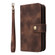 iPhone XS Max Multifunctional Card Slot Zipper Wallet Leather Phone Case - Brown