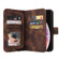 iPhone XS Max Multifunctional Card Slot Zipper Wallet Leather Phone Case - Brown