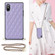 iPhone XS Max Elegant Rhombic Pattern Microfiber Leather +TPU Shockproof Case with Crossbody Strap Chain - Purple