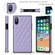 iPhone XS Max Elegant Rhombic Pattern Microfiber Leather +TPU Shockproof Case with Crossbody Strap Chain - Purple