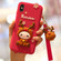 iPhone XS Max Lovely Reindeer Full Package Anti Falling Silicone Sleeve - Red