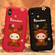 iPhone XS Max Lovely Reindeer Full Package Anti Falling Silicone Sleeve - Black