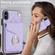 iPhone XS Max Rhombic Texture Card Bag Phone Case with Long Lanyard - Light Purple