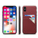 iPhone XS Max Denior V1 Luxury Car Cowhide Leather Protective Case with Double Card Slots - Dark Red