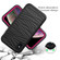 iPhone X & XS Wave Pattern 3 in 1 Silicone+PC Shockproof Protective Case - Black+Hot Pink
