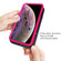 iPhone X & XS Wave Pattern 3 in 1 Silicone+PC Shockproof Protective Case - Black+Hot Pink