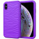 iPhone X & XS Wave Pattern 3 in 1 Silicone+PC Shockproof Protective Case - Purple