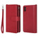 iPhone X / XS 2 in 1 Solid Color Zipper Shockproof Protective Case with Card Slots & Bracket & Photo Holder & Wallet Function - Red