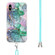 iPhone X / XS 2.0mm Airbag Shockproof TPU Phone Case with Lanyard - Ink Green Marble